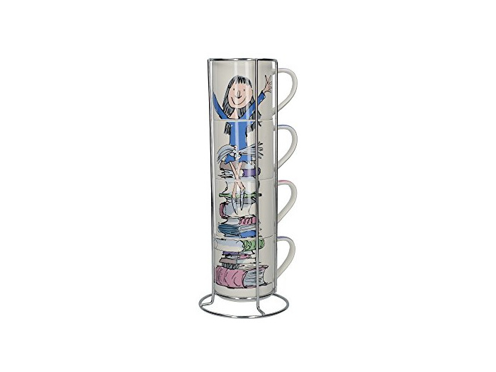 Elemento de la categoría hogar Creative Tops Roald Dahl Matilda apilamiento tazas de fina con metal Pantalla