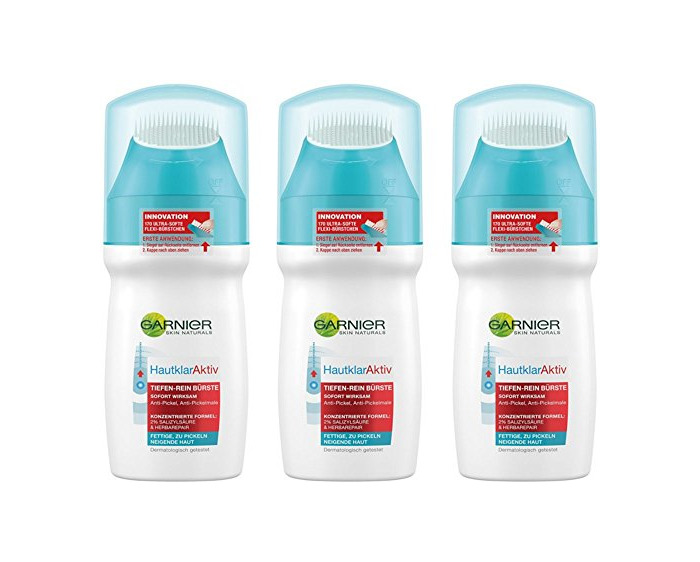 Garnier - Hautklar, cepillo de limpieza profunda, 3 pack