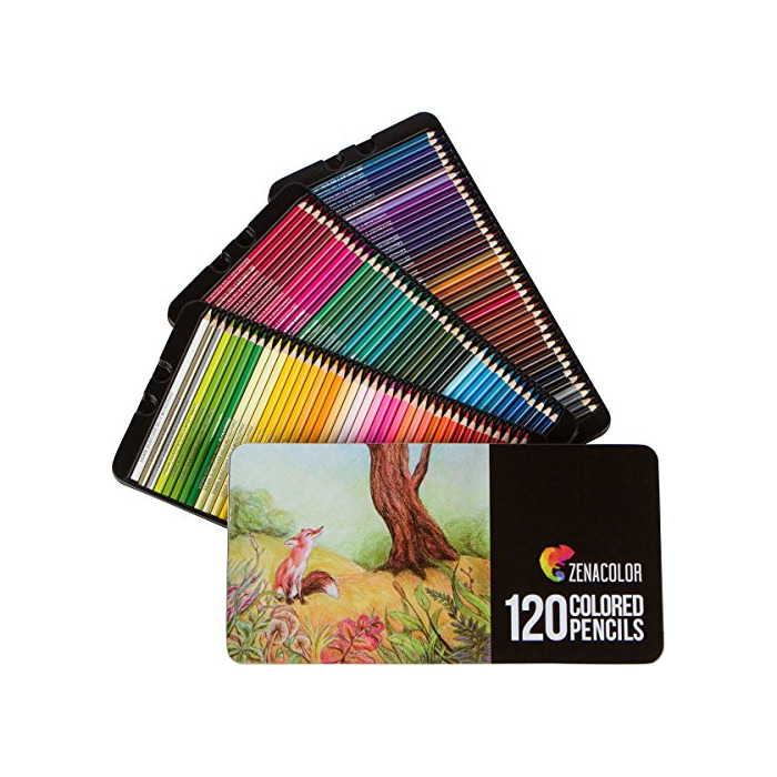 120 Lápices de Colores con Caja de Metal de Zenacolor - 120