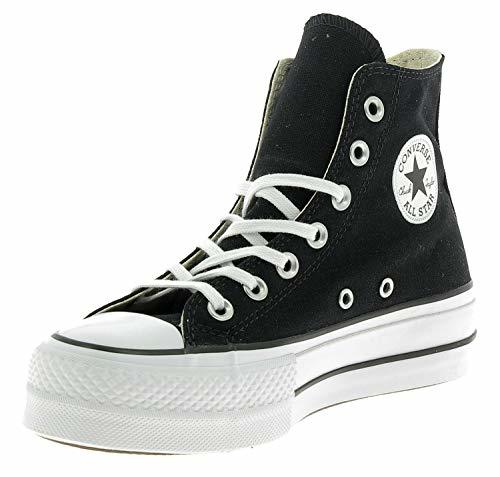 Moda Converse Chuck Taylor CTAS Lift Hi, Zapatillas para Mujer, Negro