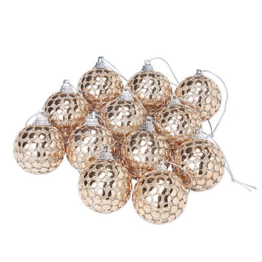 Pack de 12 mini bolas con apliques metalizados Navidad El Corte ...