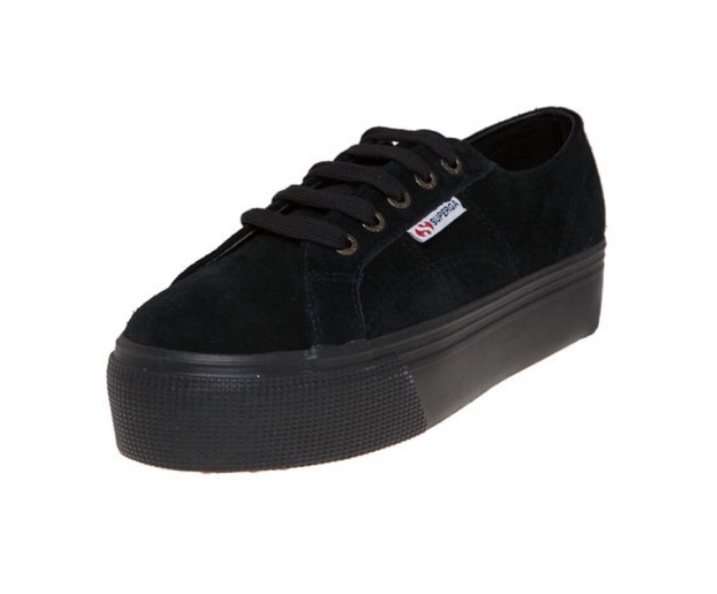 Moda Superga 2790-suew, Sandalias con Plataforma para Mujer, Negro