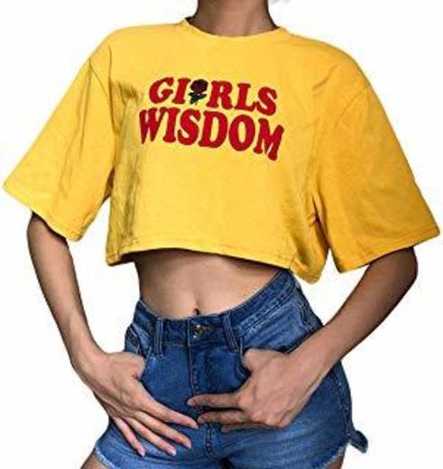 SEN Camiseta de Verano para Mujer Rayas de Moda Manga Corta O-Cuello