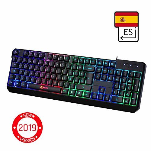 Electronic ⭐️KLIM Chroma - Teclado Gaming en ESPAÑOL - USB - Alto rendimiento