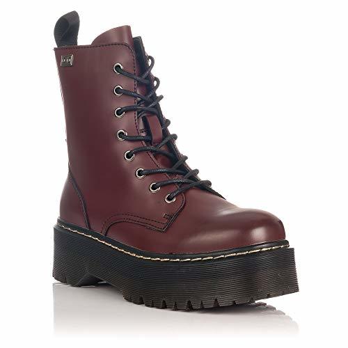 Fashion COOLWAY Abby, Botas Militares para Mujer, Rojo