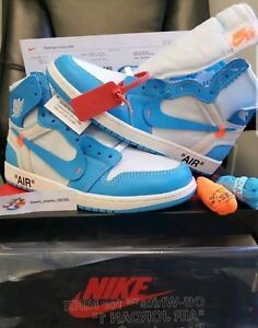 Moda NIKE - Air Jordan 1 X Off Blanco NRG UNC Hombre, Azul