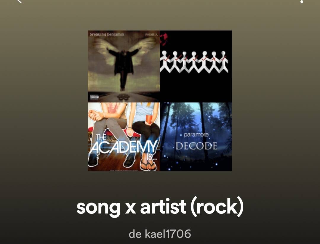 Canción Song x artist (rock) 