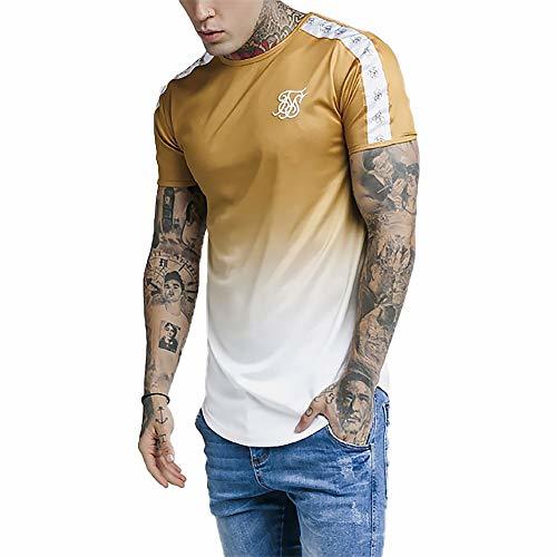 Moda Camiseta Siksilk SS Taped Fade Gym tee Gold Mustard SS-14339