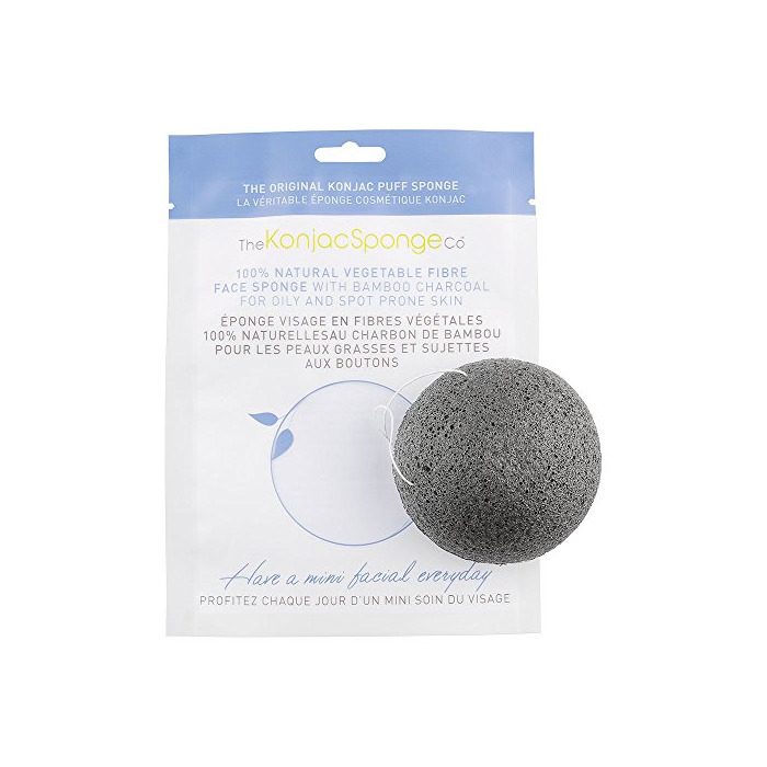 Belleza The Konjac Sponge Co Facial Bamboo Charcoal – Esponja Konjac Facial de Carbón, Color Negro