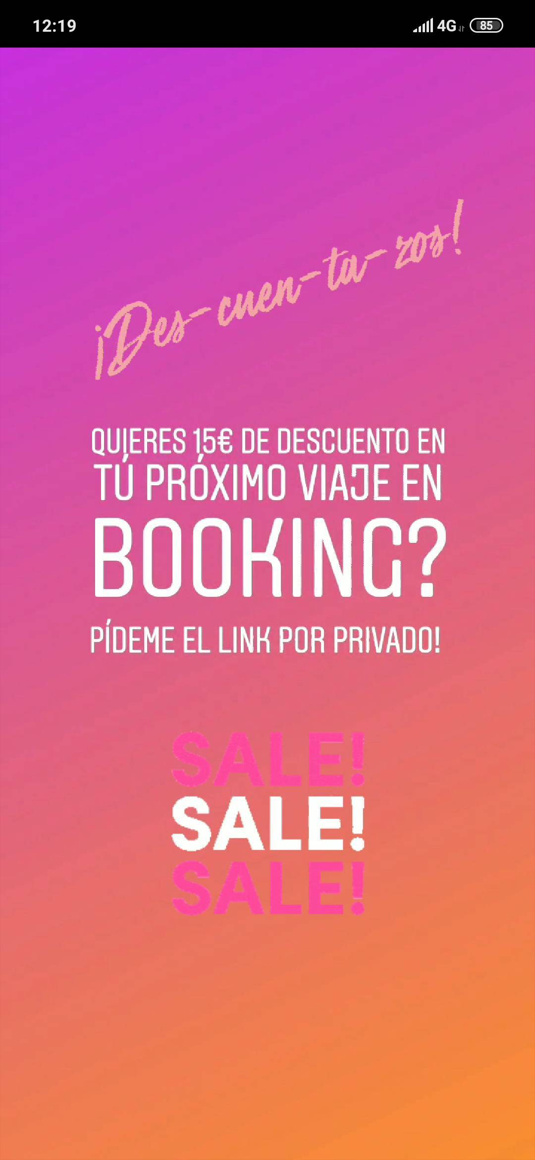 Moda 15€ de descuento en tu próximo viaje con Booking. (Link) 