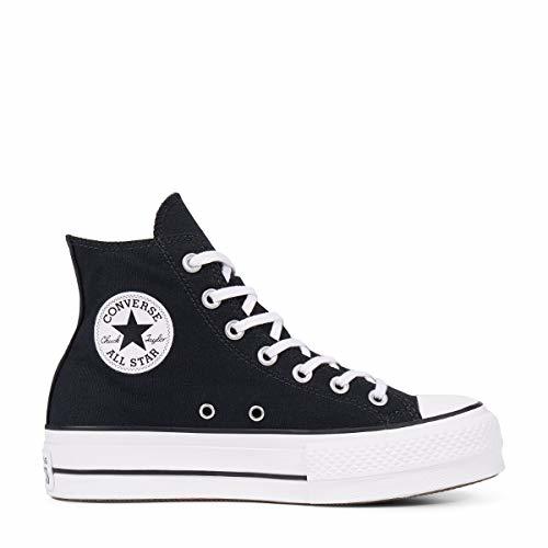 Fashion Converse Chuck Taylor CTAS Lift Hi, Zapatillas para Mujer, Negro