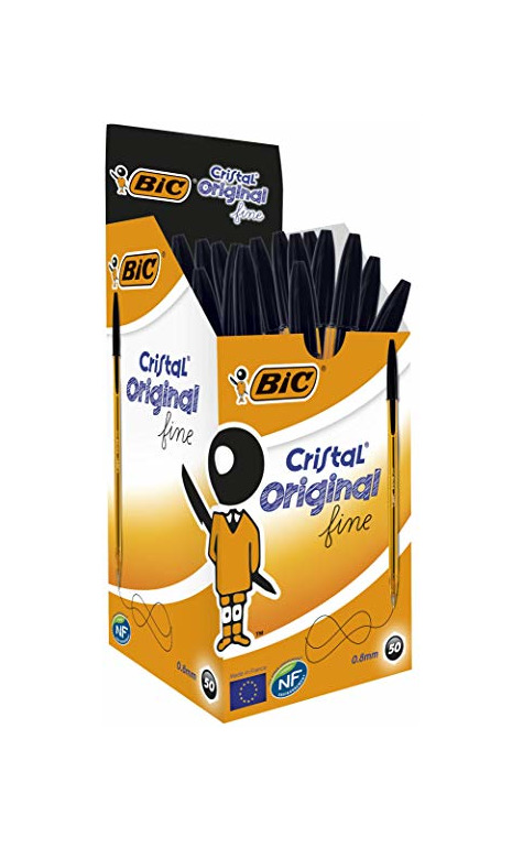 BIC Cristal Original - Caja de 50 unidades, bolígrafos punta media