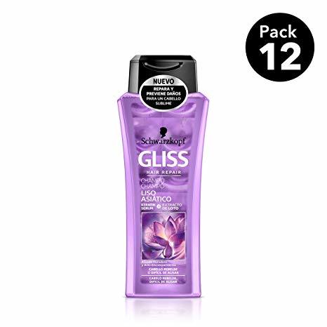 Beauty Gliss - Champú Liso Asiático, 250ml, Paquete de 6 - total