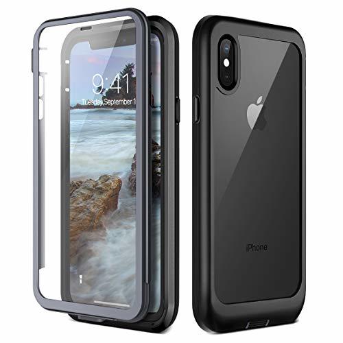 Electrónica Prologfer Funda para iPhone XS 360 Grados Transparente Carcasa Resistente con Protector