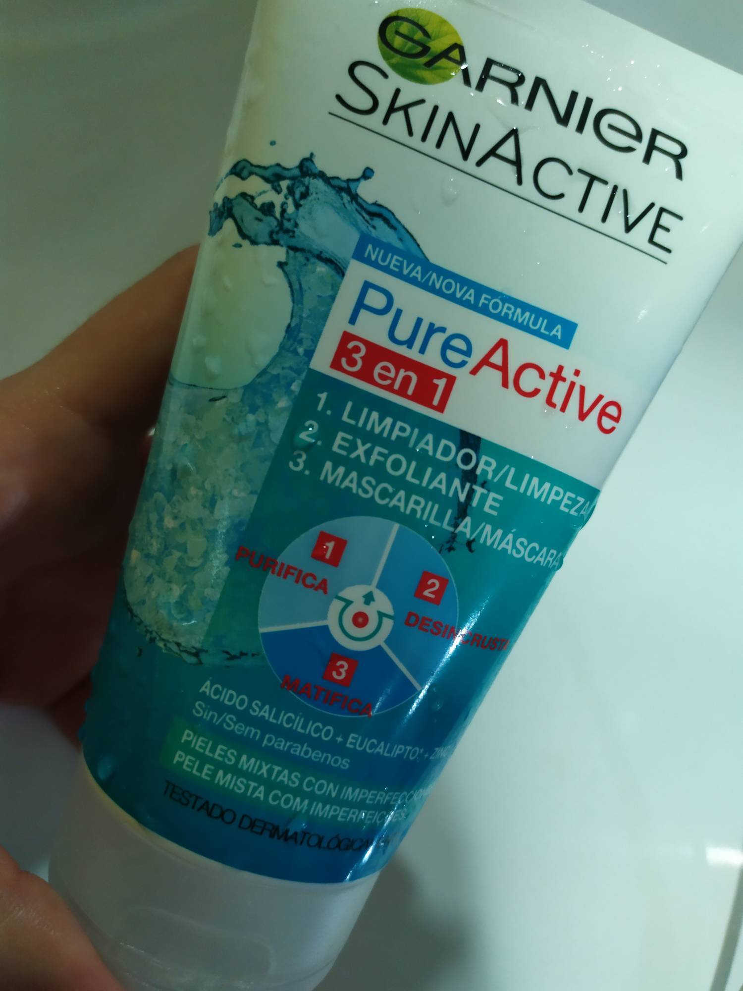 Beauty Garnier Skin Active - Pure Active 3 en 1 - Limpiador