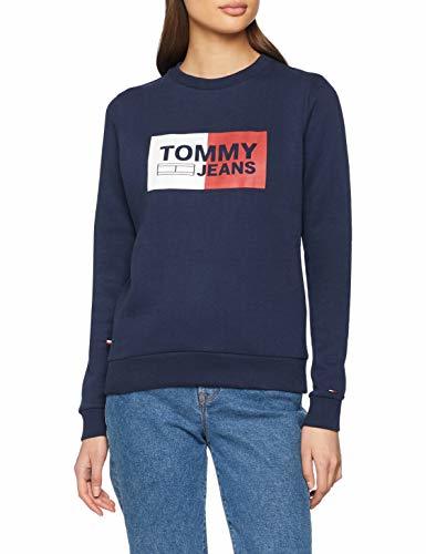 Fashion Tommy Jeans Mujer Essential Logo  sudadera Manga Corta  Azul