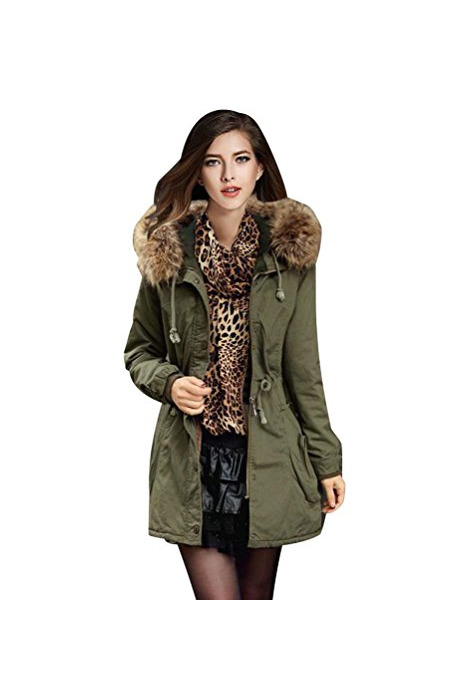 Moda Parkas Largos con Capucha Largas Abrigos Mujer Anorak Acolchado Chaquetas Cazadoras Abrigo