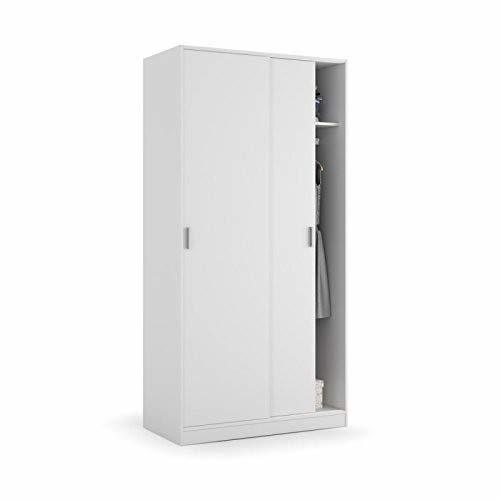 Elemento de la categoría hogar Habitdesign MAX019O - Armario Dos Puertas correderas, Color Blanco Mate, Medidas