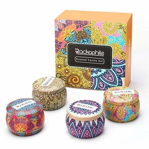 Rackaphile Velas Aromaticas [4*4 oz], Velas Perfumadas Grande, Velas en Frasco, 100%