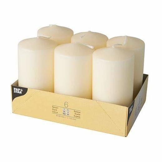 PAPSTAR 17,991 - Conjunto de 6 Velas, 60 x 115 mm, 6