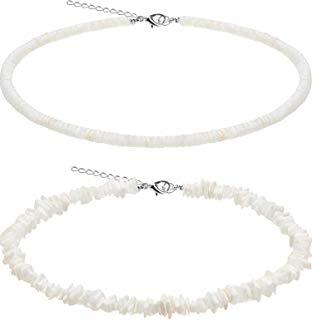 Fashion Hicarer Collar de Conchas de Chip Natural Hawaiano Puka Bohemio Hecho a