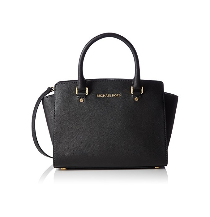 Michael Kors Selma Medium Top-Zip Satchel, Bolso maletín para Mujer, Negro