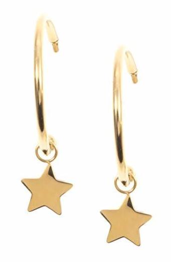 Happiness Boutique Damas Pendientes de Aro con Estrella en Color Oro