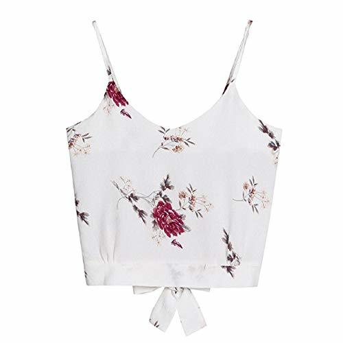 Tuopuda Crop Tops Mujer Verano Camisetas sin Mangas Halter Top Chaleco Camiseta