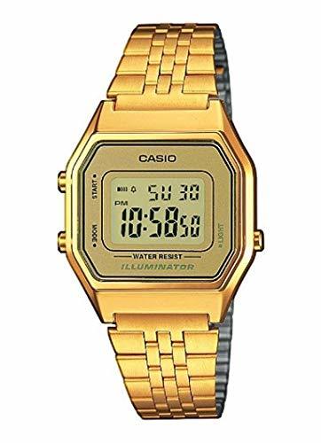 Moda Casio Reloj Mujer de Digital con Correa en Acero Inoxidable LA680WEGA-9ER