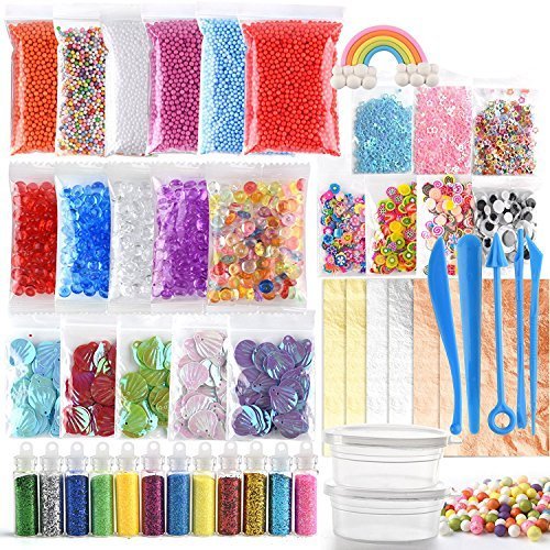 Home FEPITO 49 pcs slime Kit Incluyendo Bolas Pecera