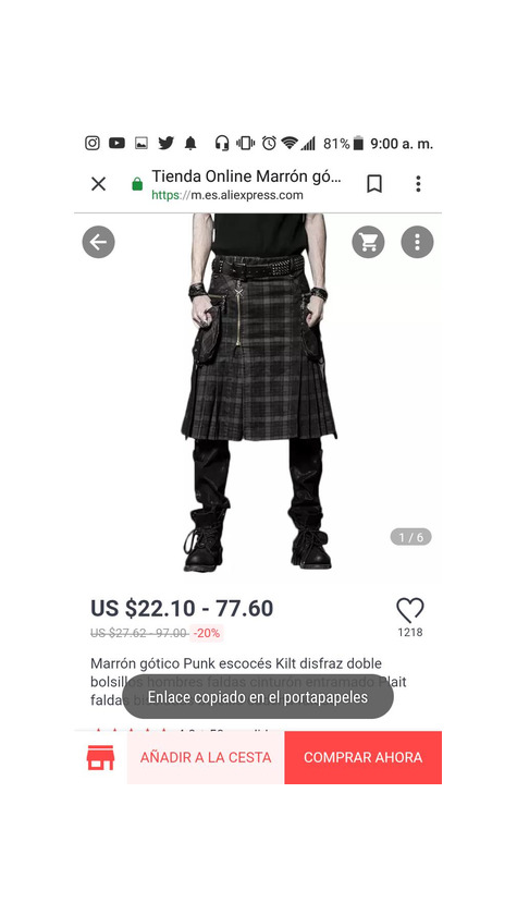 Producto Kilt gris