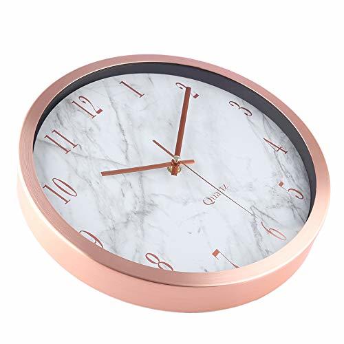HSXOT Reloj De Pared De 12 Pulgadas Reloj De Mármol Redondo Oficina