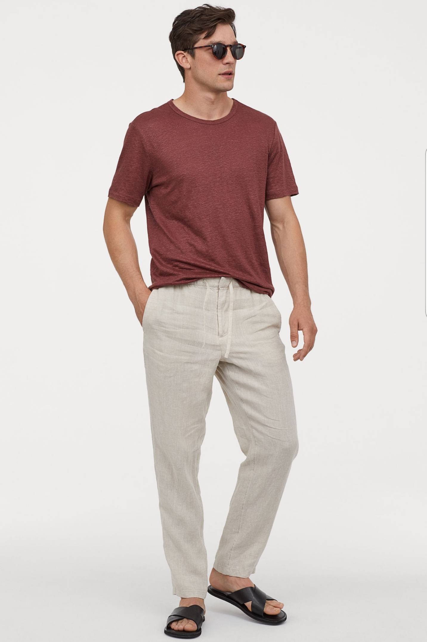 Product Pantalon 100% lino relaxed fit H&M Hombre 