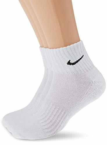 Nike One Quarter Socks 3PPK Value Calcetines para Hombre, Blanco