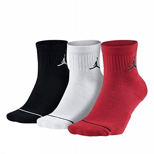 Nike Jumpman QTR 3Ppk Calcetines, Hombre, Negro