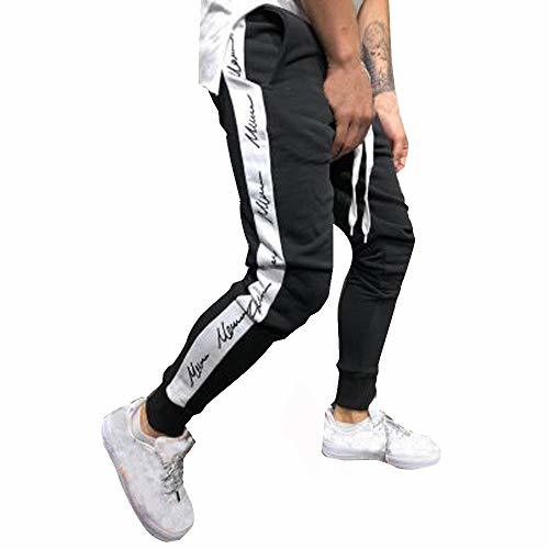 Fashion YanHoo Pantalones Deportivos de Hombres y Mujeres Mens Autumn Winter Joggers Patchwork