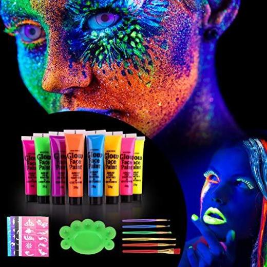 [8 X 25ml] UV Glow Pintura Corporal y Facial
