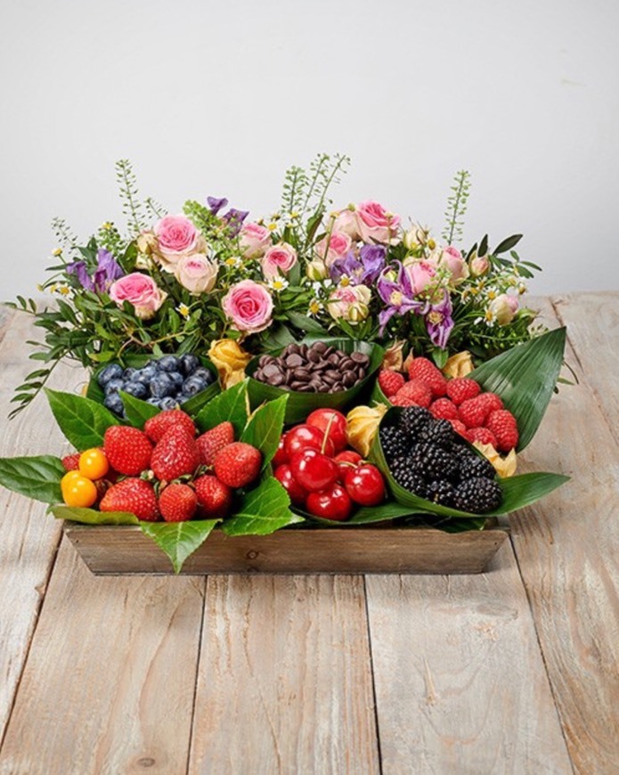 Producto Cesta fruta y flores