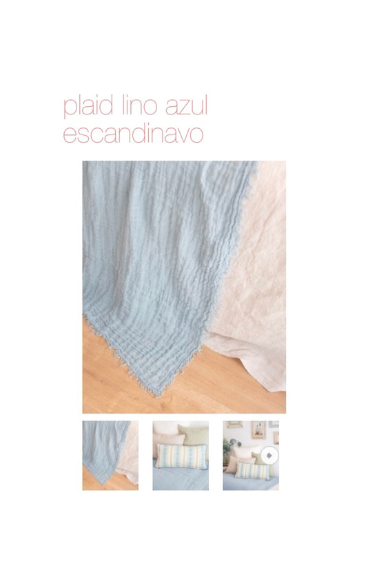 Producto Plaid azul celeste lino