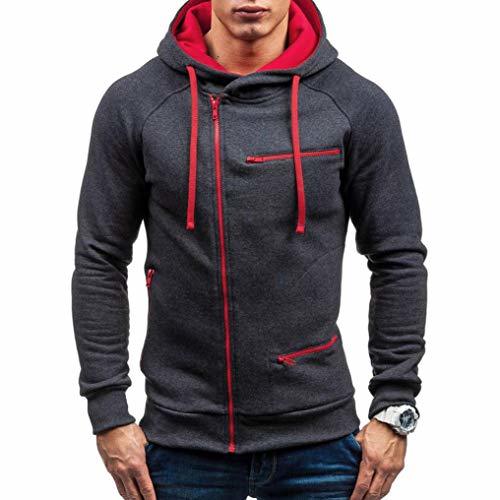 zarupeng Sudadera con capucha hombres de manga larga capucha Tops chaqueta abrigo