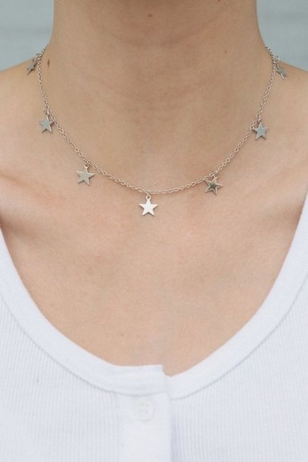 Silver Stars Charm Necklace - Brandy Melville EU