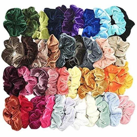 Dorical 40pcs Goma de Pelo Lazo de Pelo Elástico Banda Multi Colores