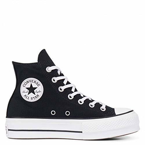 Moda Converse Chuck Taylor CTAS Lift Hi, Zapatillas para Mujer, Negro