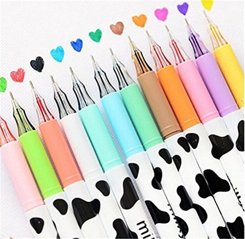 Product Affe 12 pcs Cute Diamond Gel Pen Milky Cow Pens Writing Korean