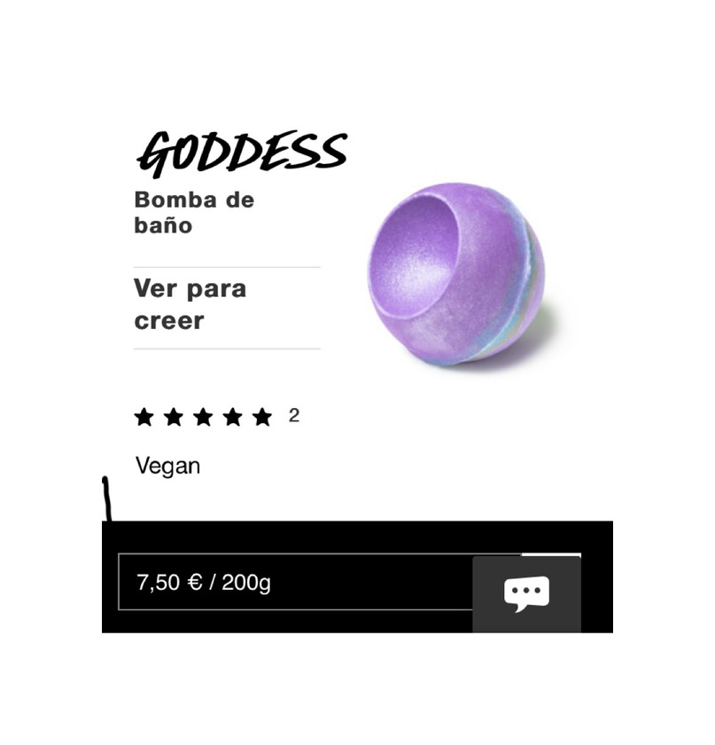 Producto Bomba baño GODDES LUSH 