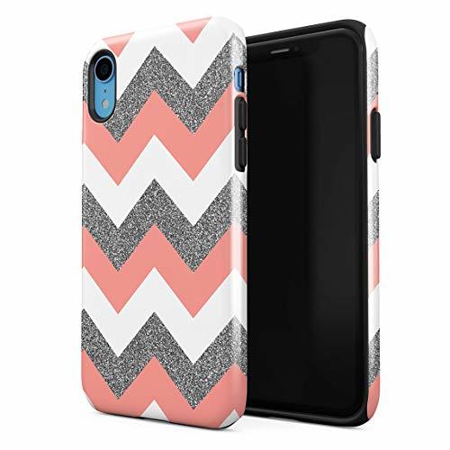 Electronics Funda para iPhone XR Coral Pink Chevron Glitter Pattern Tumblr, Resistente a