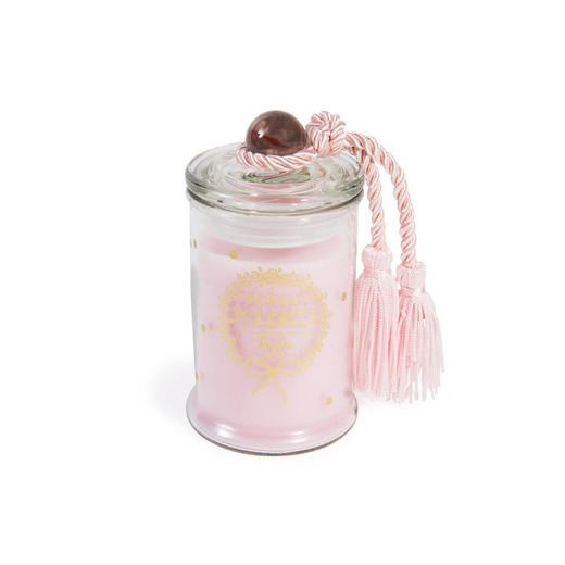 Vela bombonera perfumada polvo de arroz rosa Al. 11 cm