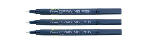 Pilot Drawing Pen - Juego de rotuladores de punta fina 01/02/03