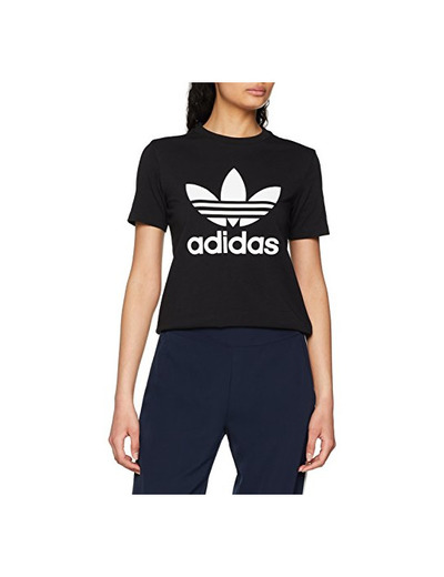 adidas Trefoil, Camiseta para Mujer, Negro