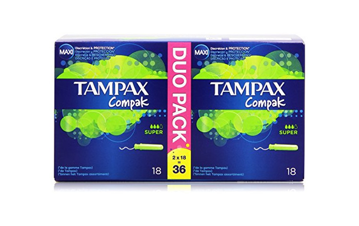 Belleza Tampax Compak Tampon con Aplicador Retráctil Compacto